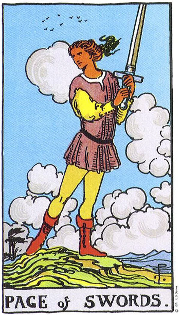 Карта Таро Паж Мечей